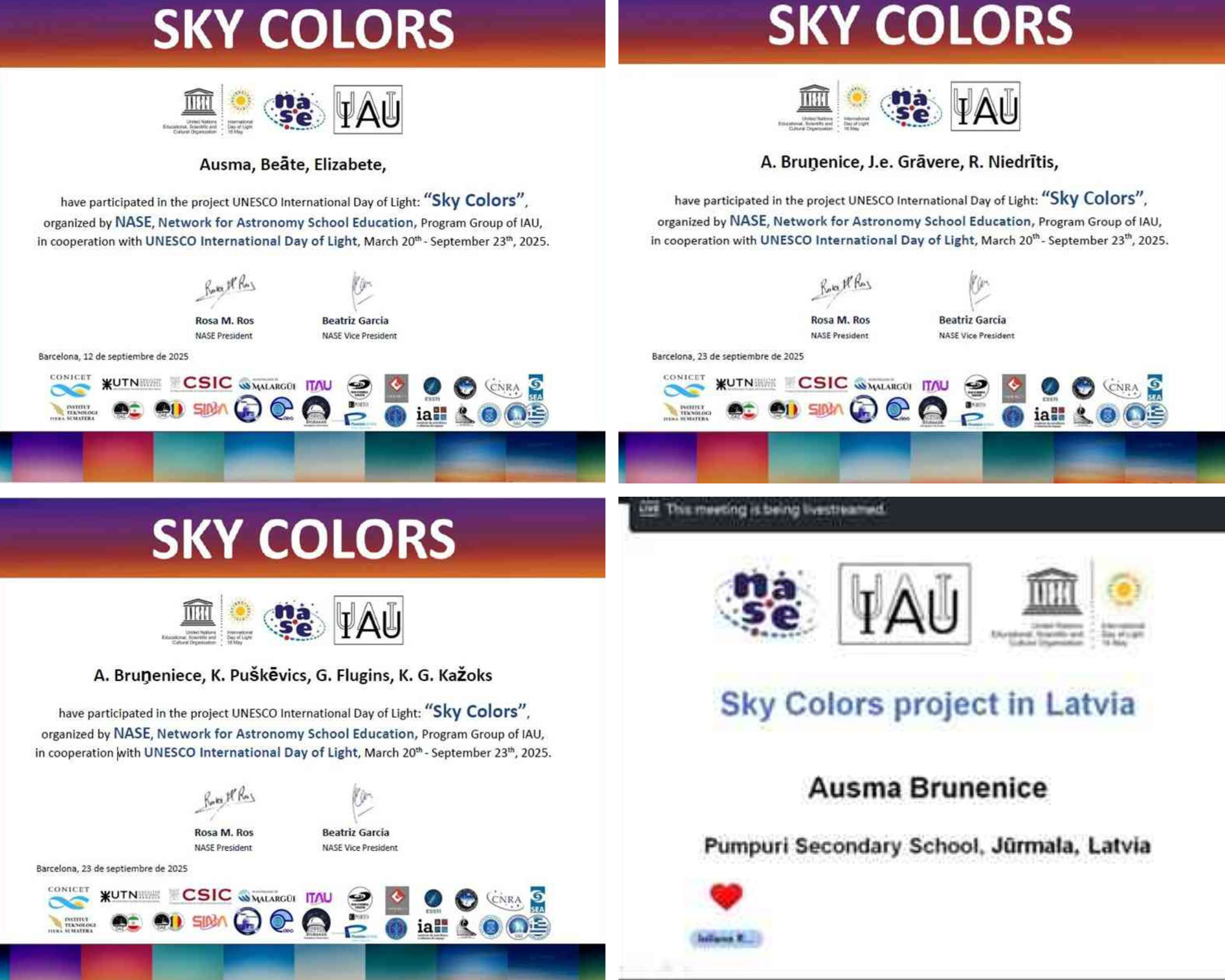 UNESCO konkurss ”Sky colors”